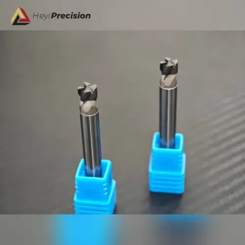 Two solid PCD milling cutters showing integral diamond cutting heads